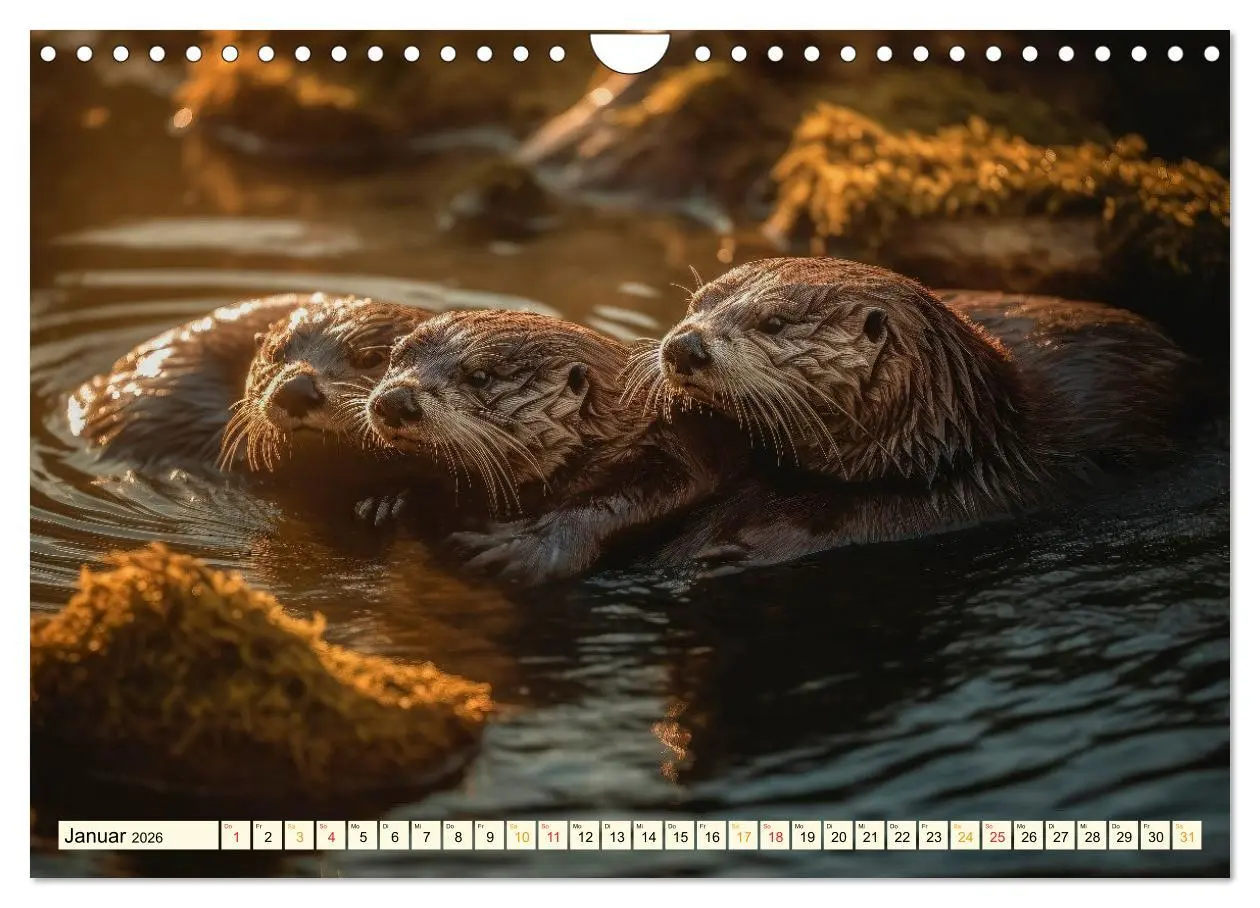 Bild: 9783457379042 | Fischotter - schlaue Jäger (Wandkalender 2026 DIN A4 quer),...
