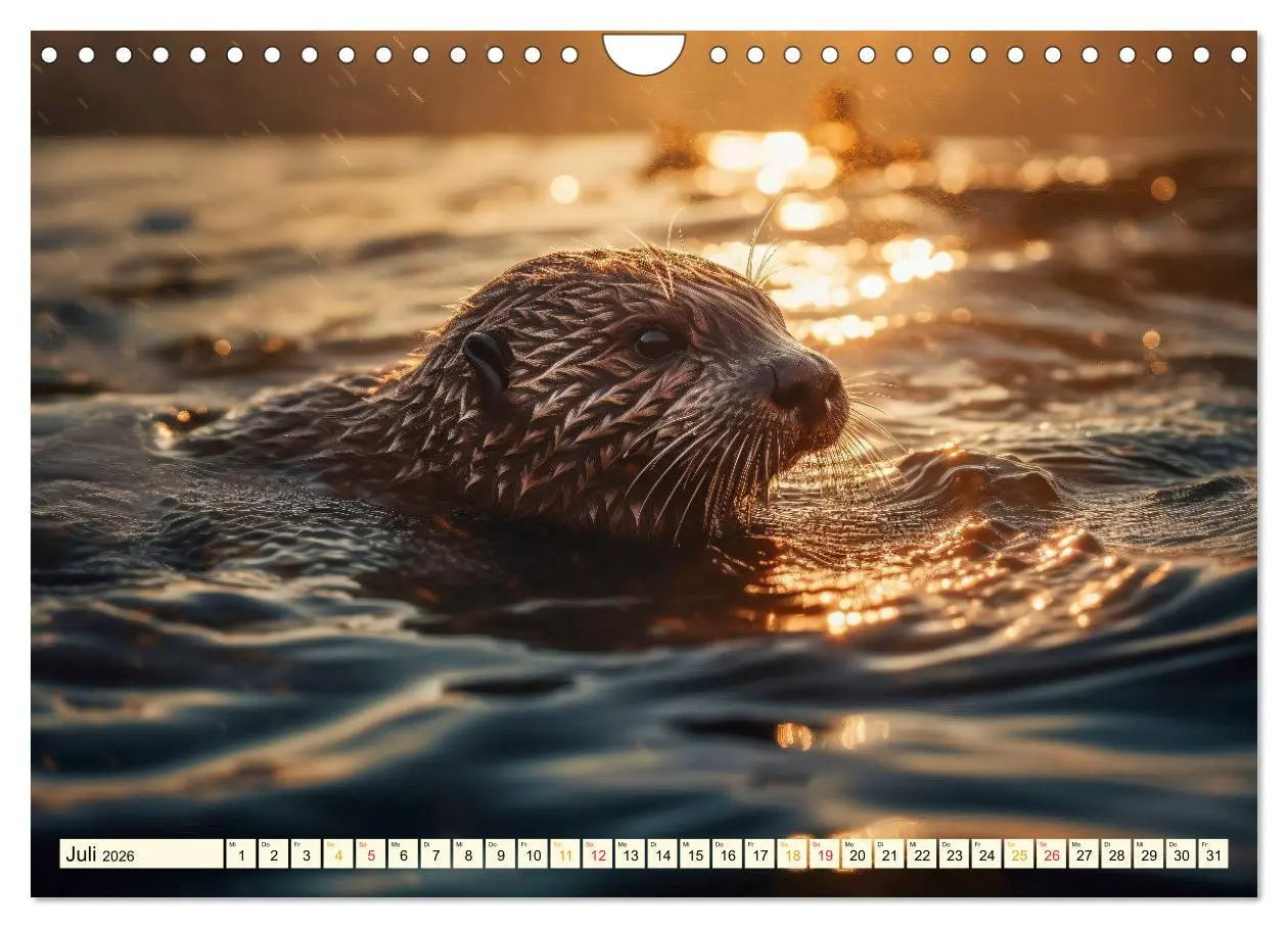Bild: 9783457379042 | Fischotter - schlaue Jäger (Wandkalender 2026 DIN A4 quer),...
