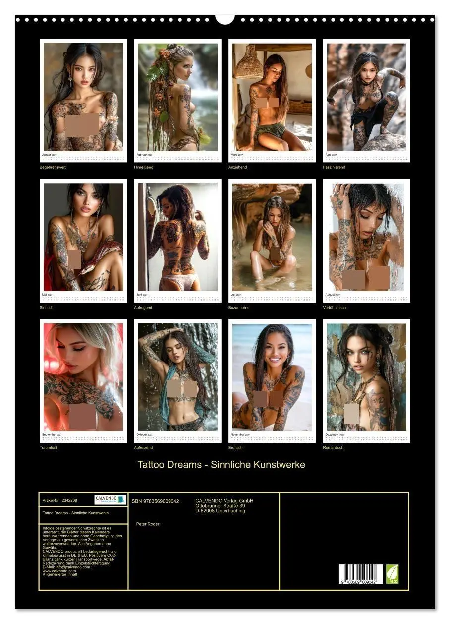 Bild: 9783569009042 | Tattoo Dreams - Sinnliche Kunstwerke (Wandkalender 2027 DIN A2...