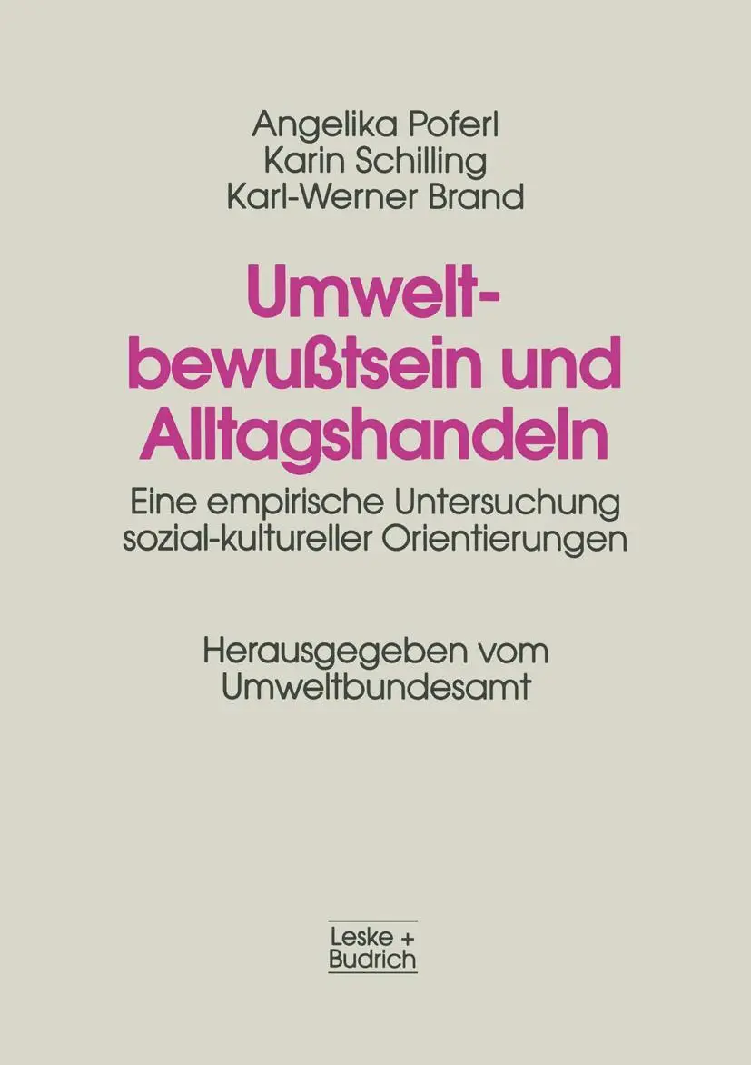 Cover: 9783810019042 | Umweltbewußtsein und Alltagshandeln | Angelika Poferl (u. a.) | Buch