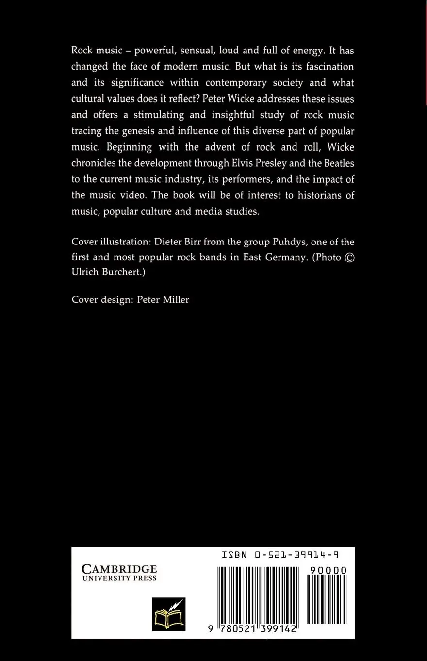 Rückseite: 9780521399142 | Rock Music | Culture, Aesthetics, and Sociology | Peter Wicke | Buch