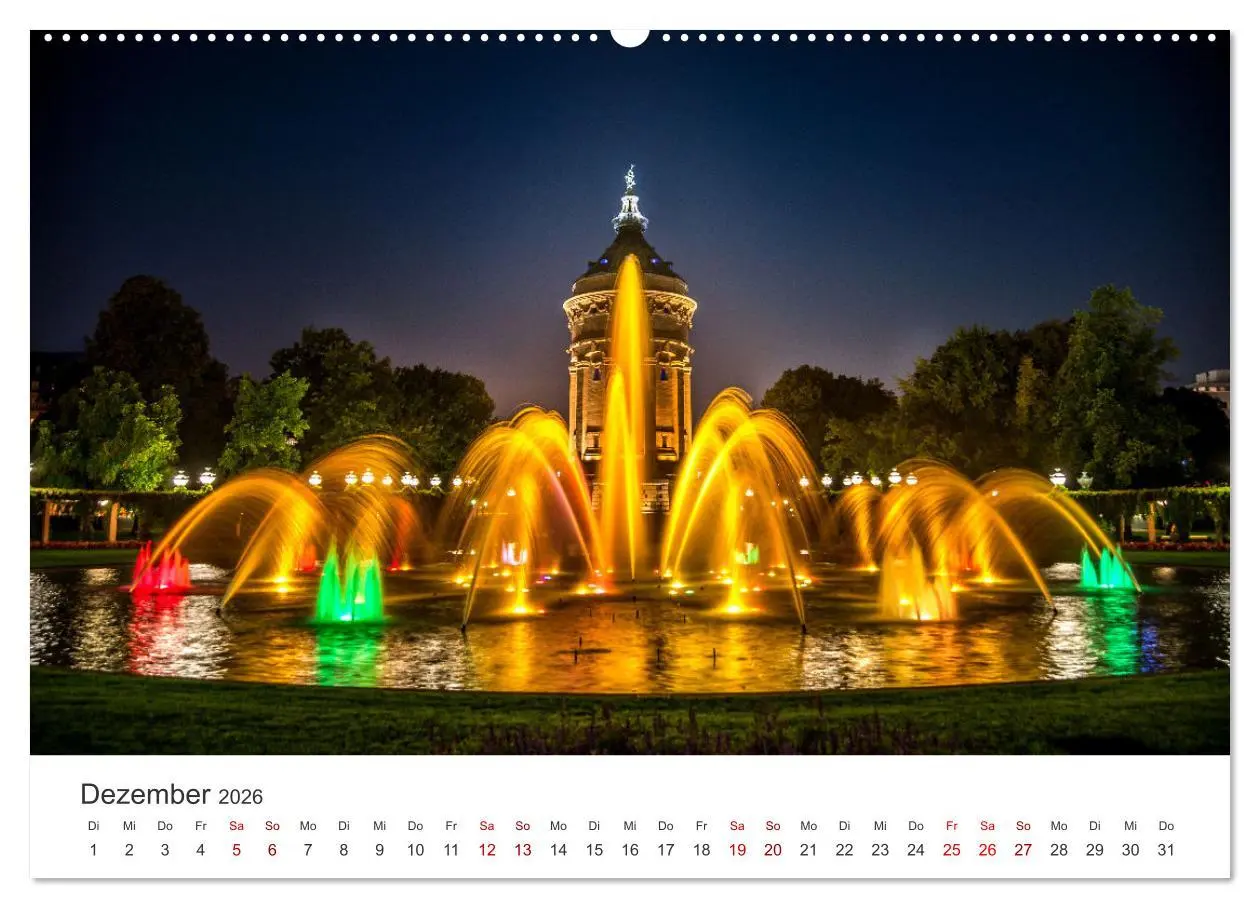 Bild: 9783457369142 | Der Mannheimer Wasserturm (Wandkalender 2026 DIN A2 quer), CALVENDO...