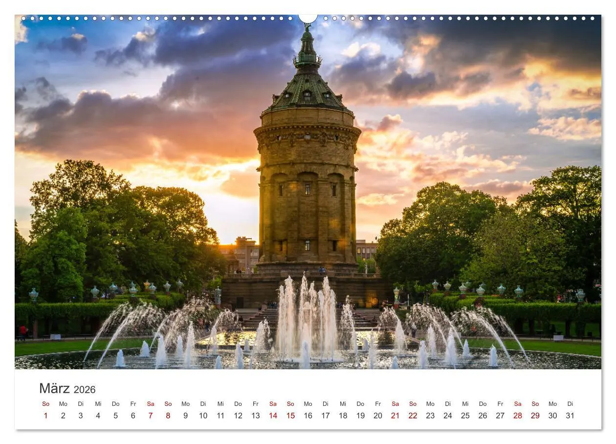 Bild: 9783457369142 | Der Mannheimer Wasserturm (Wandkalender 2026 DIN A2 quer), CALVENDO...