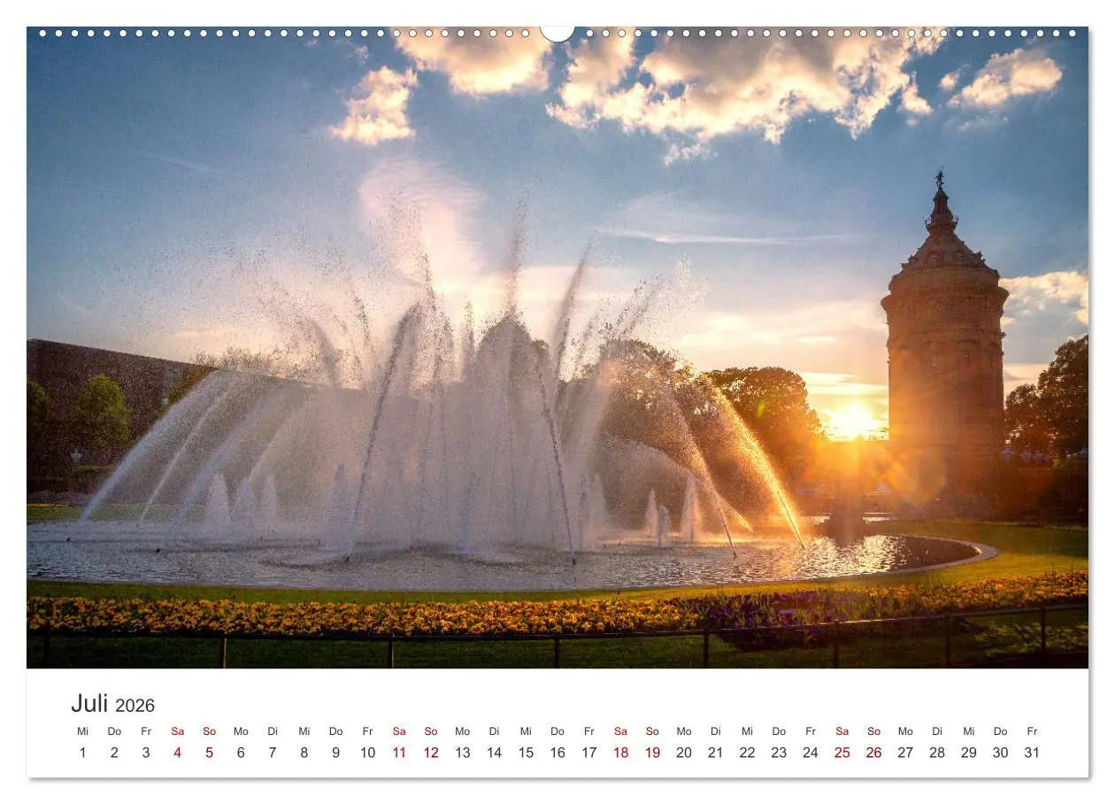 Bild: 9783457369142 | Der Mannheimer Wasserturm (Wandkalender 2026 DIN A2 quer), CALVENDO...