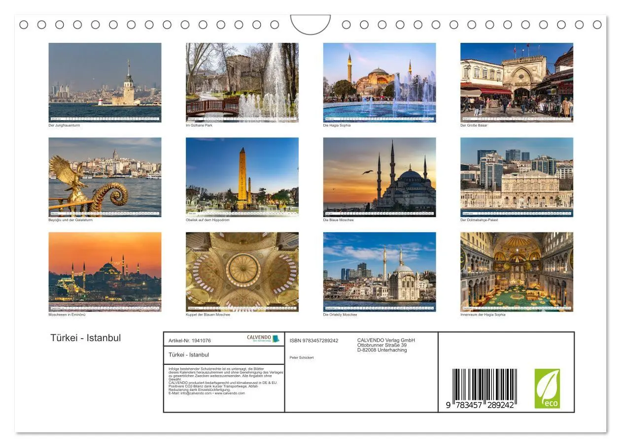 Bild: 9783457289242 | Türkei - Istanbul (Wandkalender 2026 DIN A4 quer), CALVENDO...