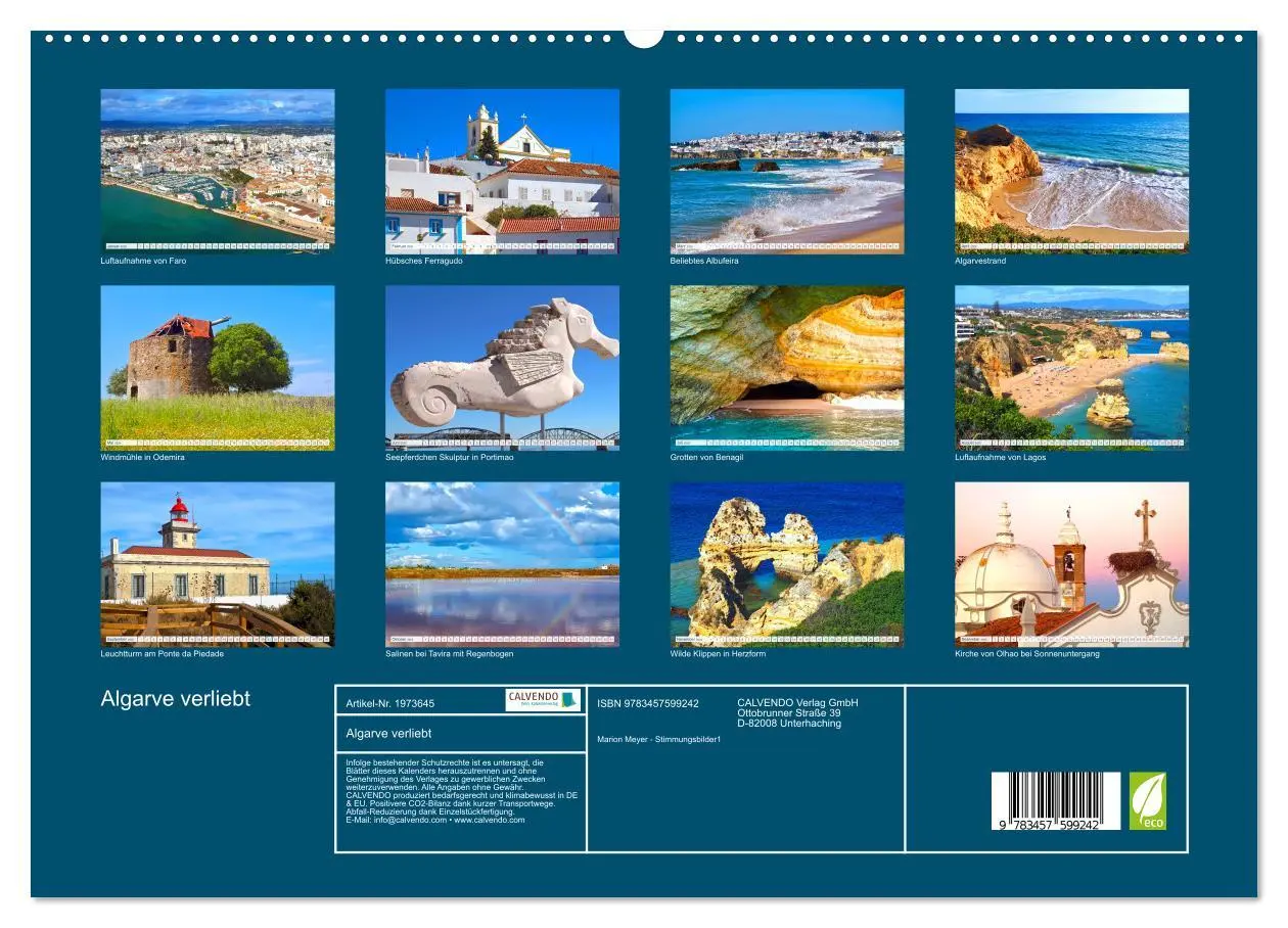 Bild: 9783457599242 | Algarve verliebt (Wandkalender 2026 DIN A2 quer), CALVENDO...