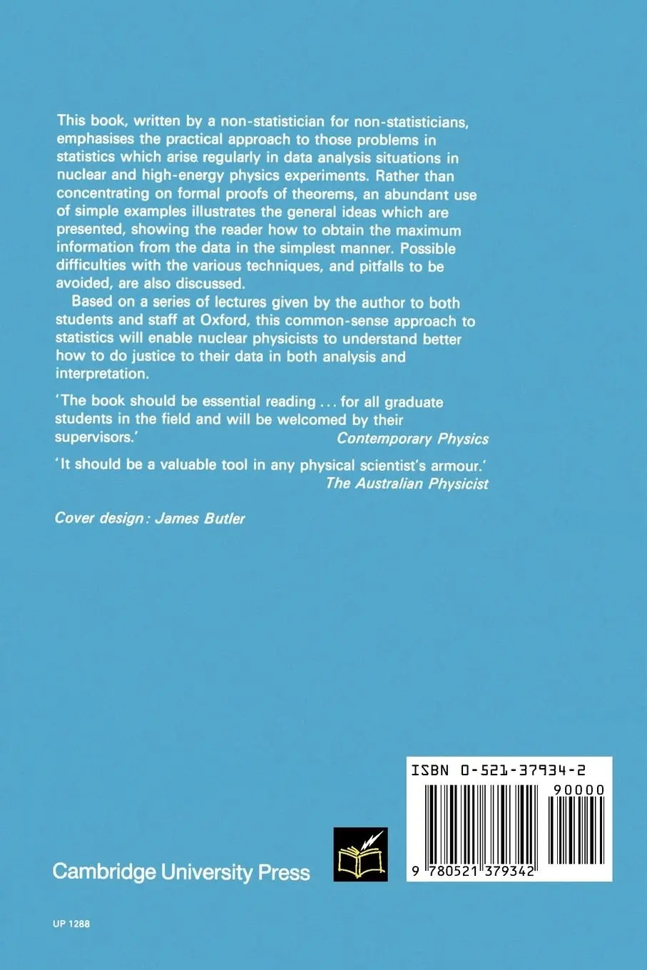 Rückseite: 9780521379342 | Statistics for Nuclear and Particle Physicists | Louis Lyons | Buch