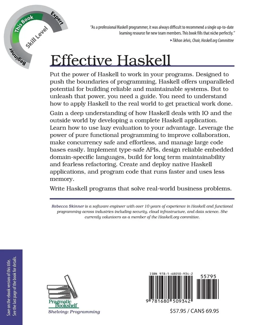 Rückseite: 9781680509342 | Effective Haskell | Rebecca Skinner | Taschenbuch | Englisch | 2023