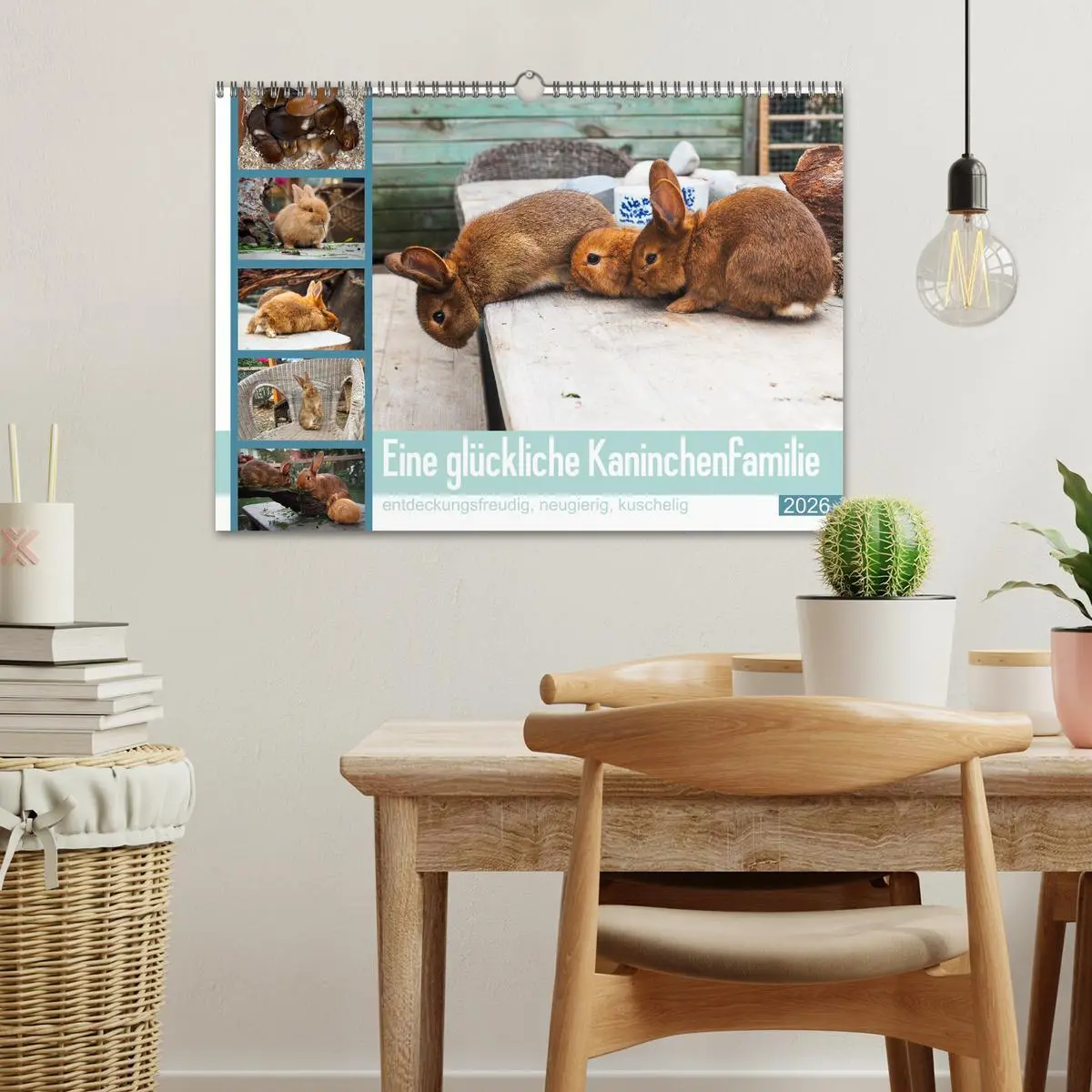 Bild: 9783457589342 | Eine glückliche Kaninchenfamilie (Wandkalender 2026 DIN A3 quer),...
