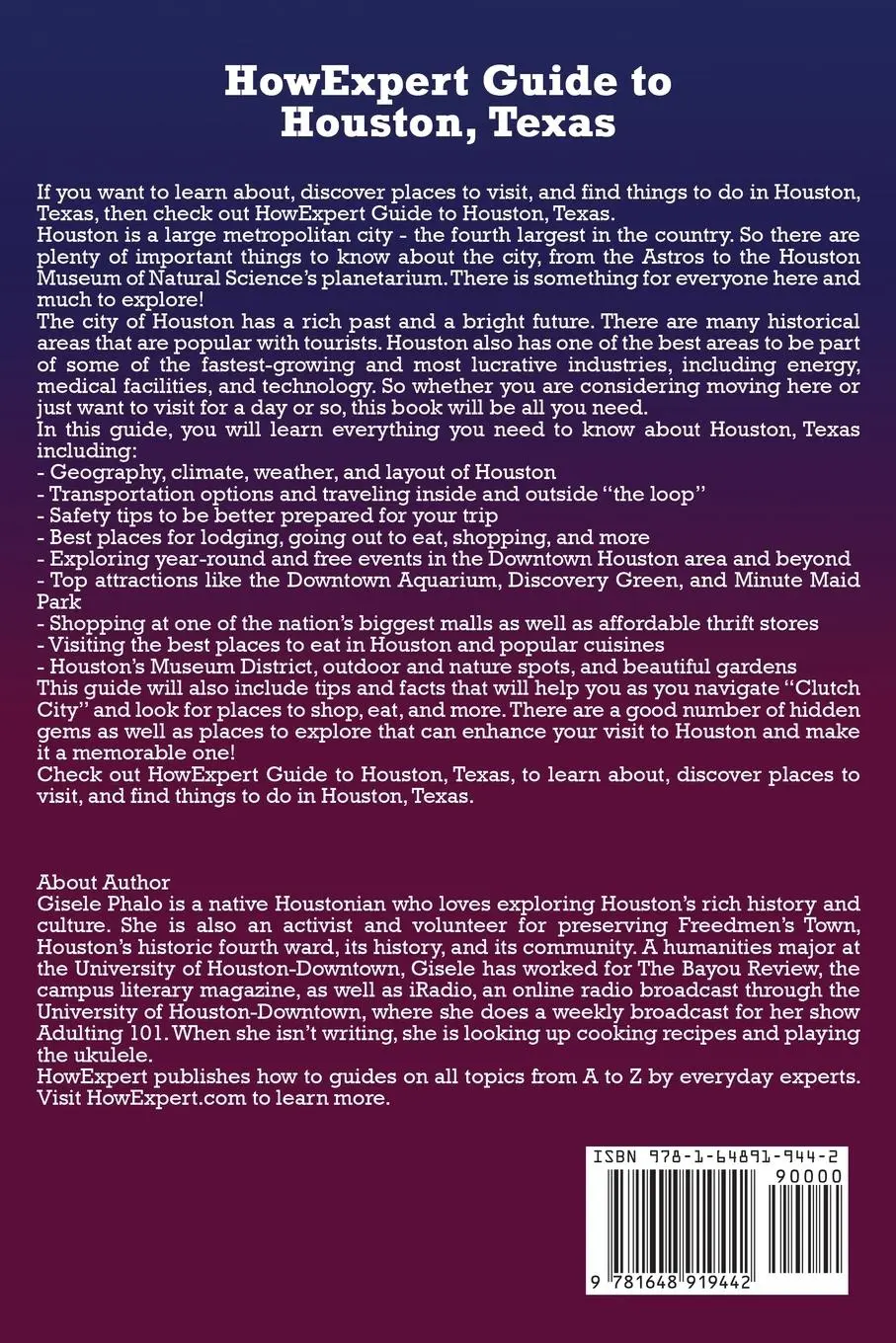 Rückseite: 9781648919442 | HowExpert Guide to Houston, Texas | Howexpert (u. a.) | Taschenbuch