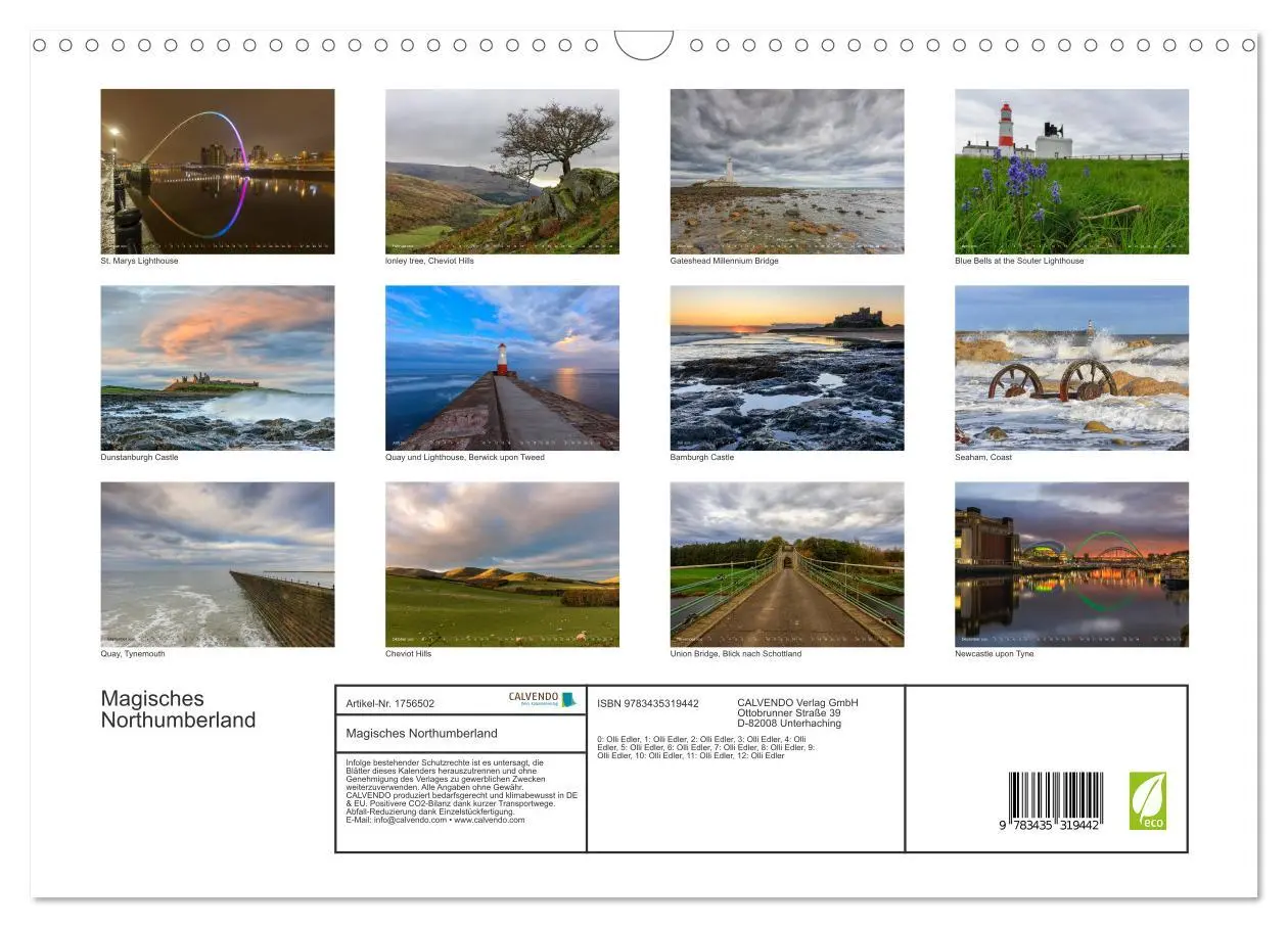 Bild: 9783435319442 | Magisches Northumberland (Wandkalender 2025 DIN A3 quer), CALVENDO...
