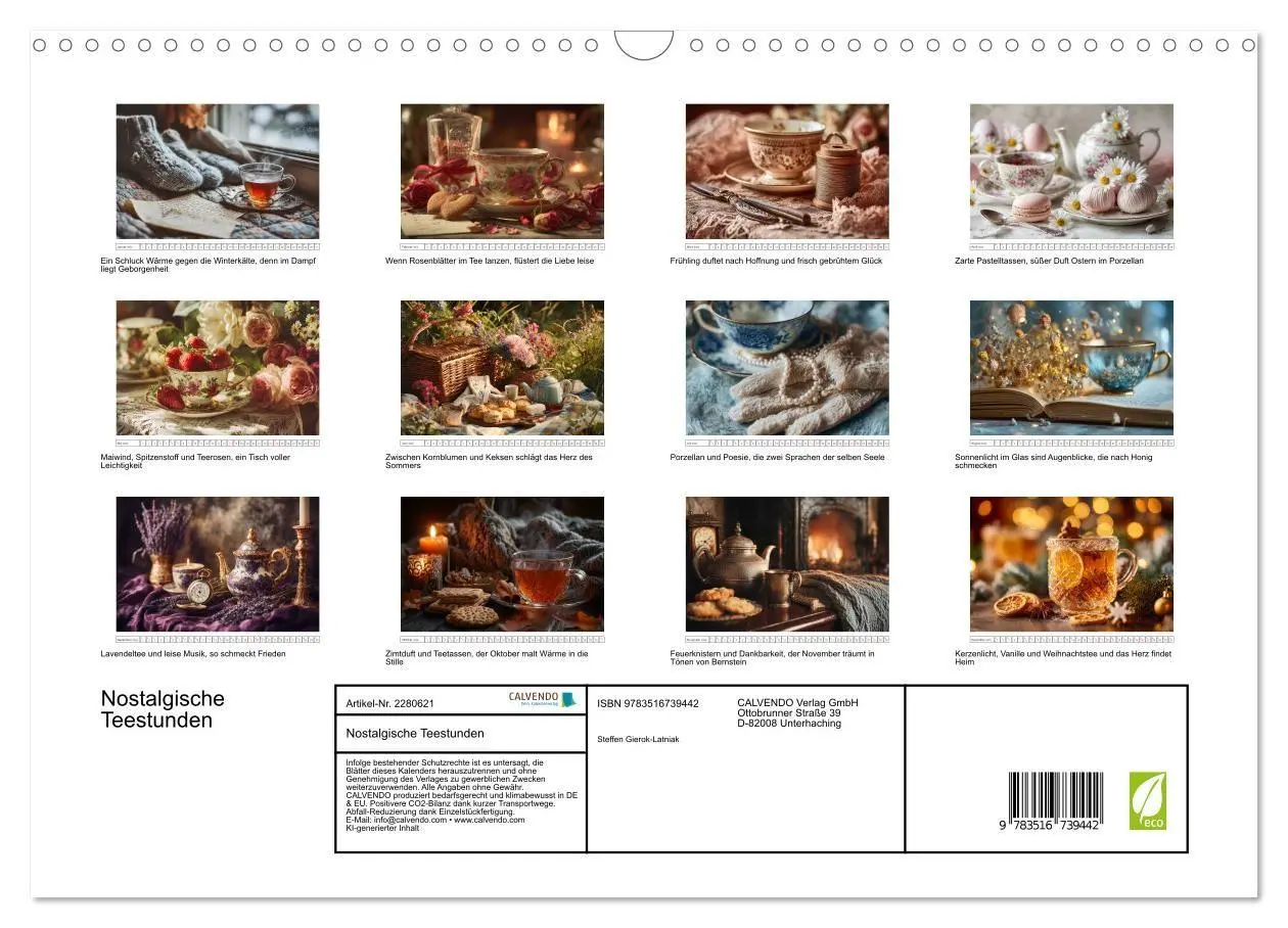Bild: 9783516739442 | Nostalgische Teestunden (Wandkalender 2026 DIN A3 quer), CALVENDO...