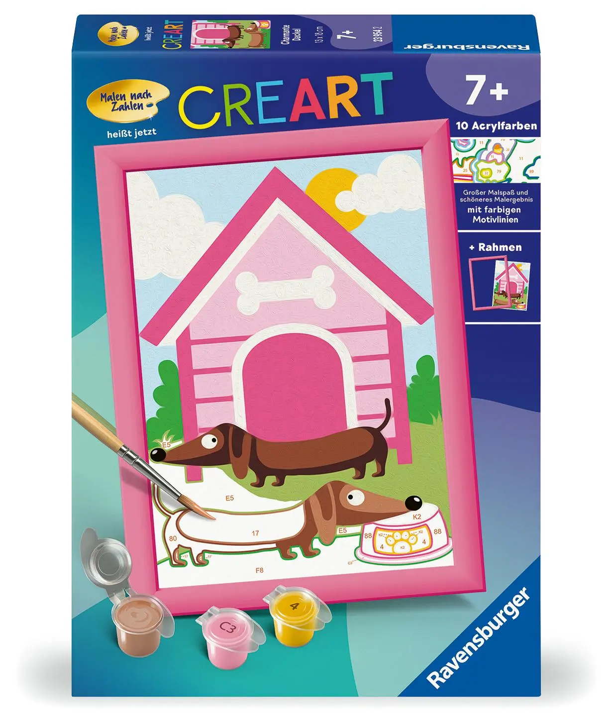 Cover: 4005556239542 | CreArt, Malen nach Zahlen Kinder - Charmante Dackel | Spiel | Deutsch