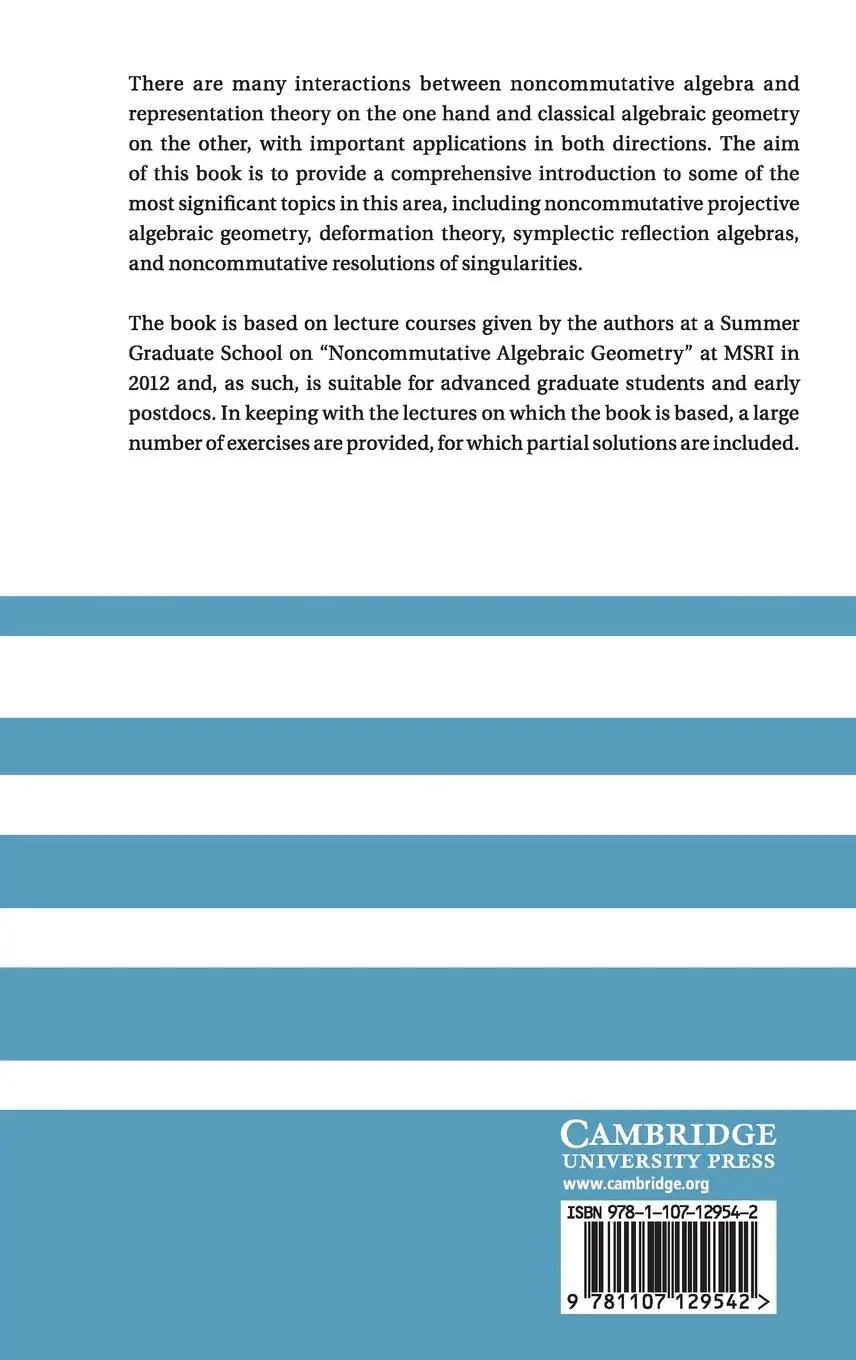Rückseite: 9781107129542 | Noncommutative Algebraic Geometry | Gwyn Bellamy (u. a.) | Buch | 2017
