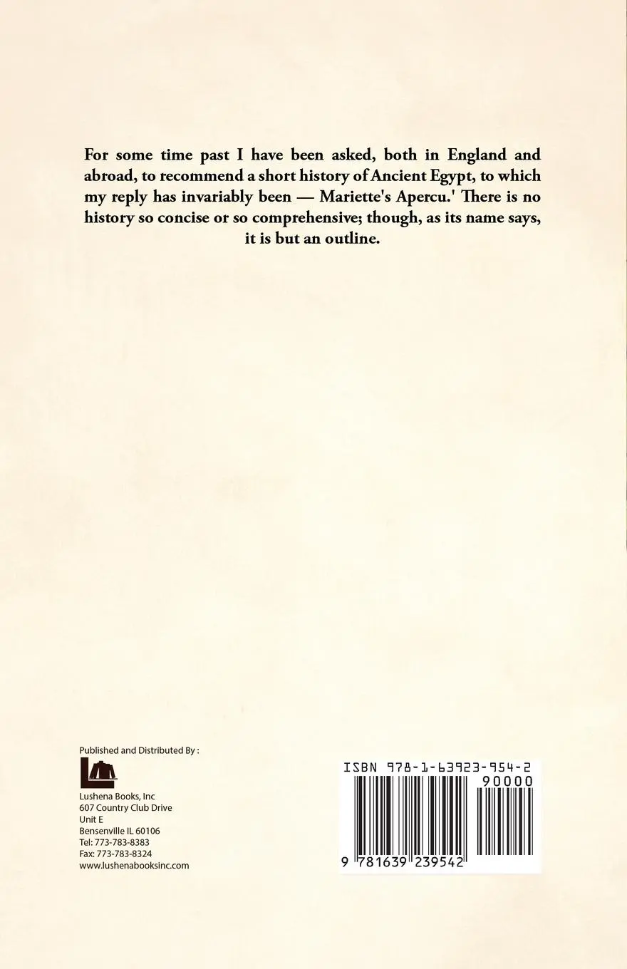 Rückseite: 9781639239542 | Outlines of Ancient Egyptian History | Auguste Mariette | Taschenbuch