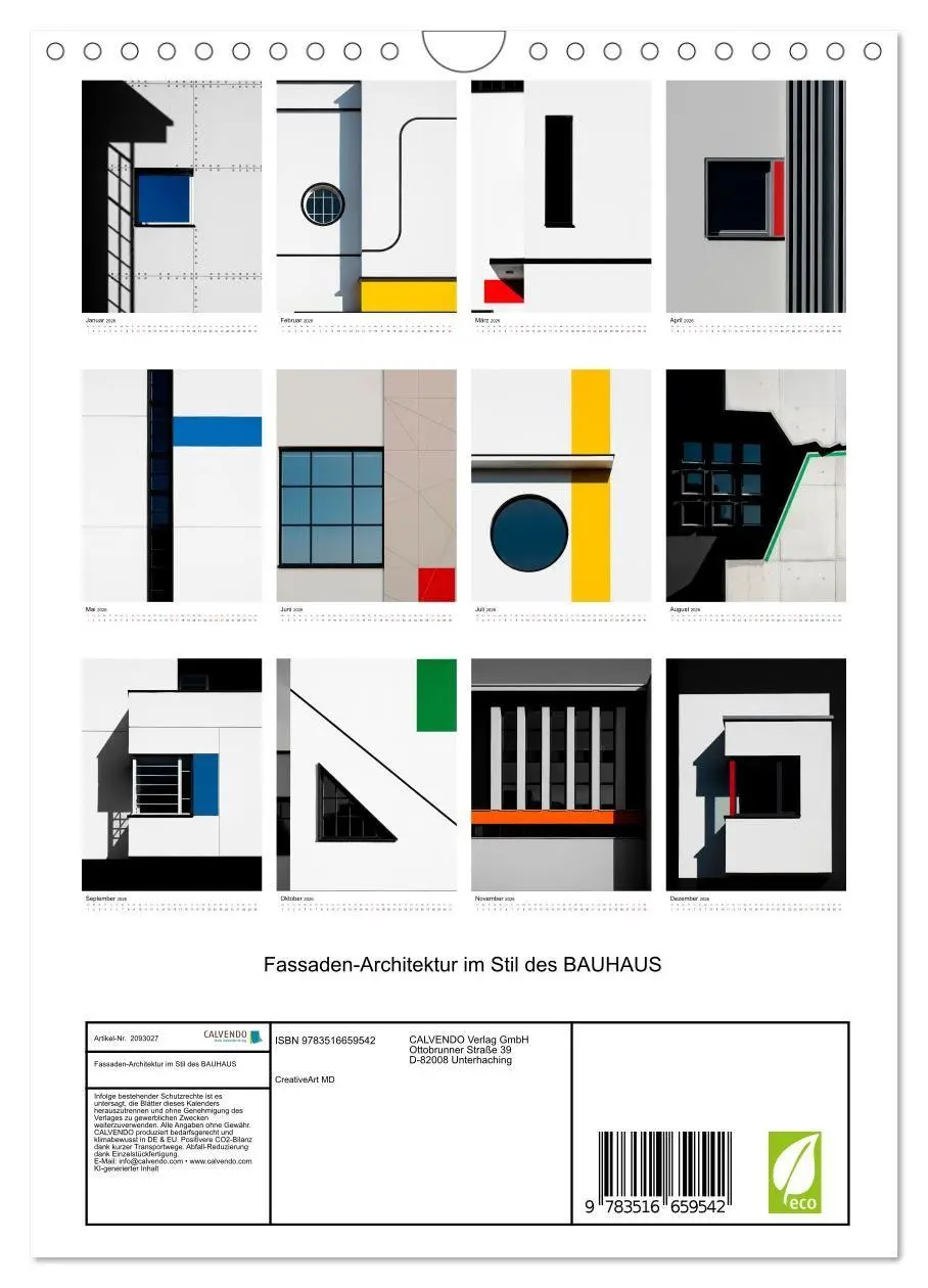 Bild: 9783516659542 | Fassaden-Architektur im Stil des BAUHAUS (Wandkalender 2026 DIN A4...