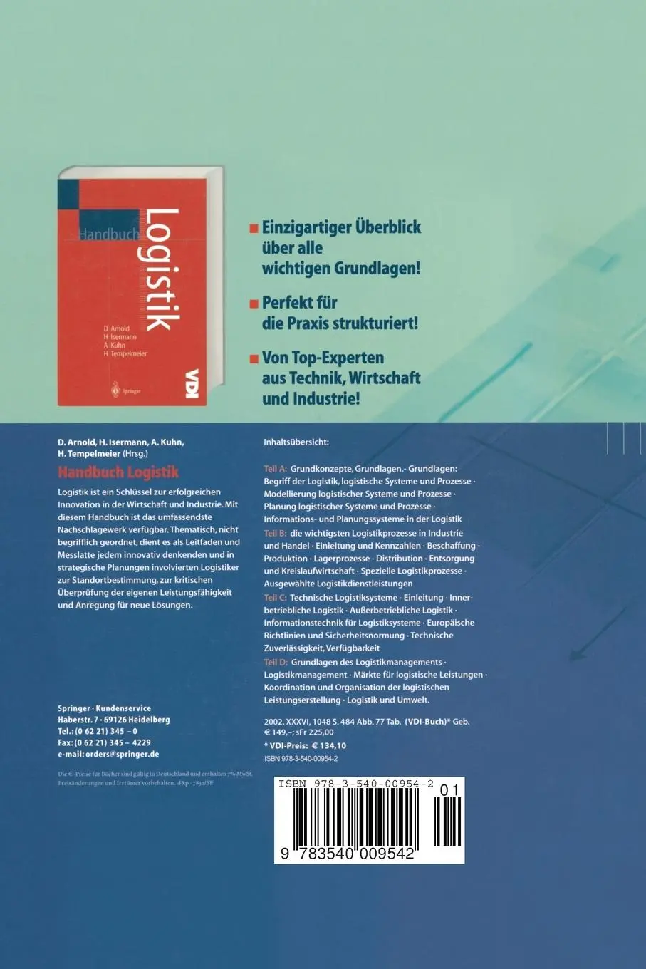 Rückseite: 9783540009542 | Logistik-Management | Strategien - Konzepte - Praxisbeispiele | Buch