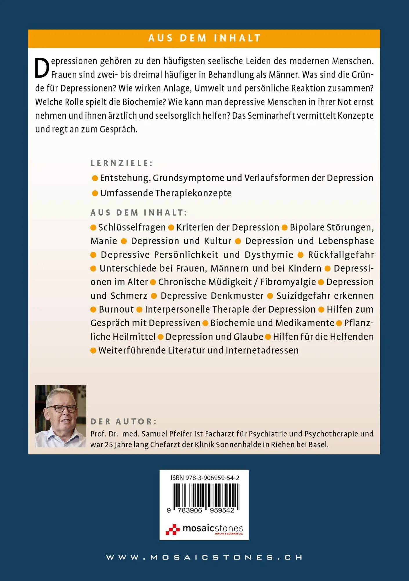 Bild: 9783906959542 | Depression | Samuel Pfeifer | Taschenbuch | Buch | Deutsch | 2022