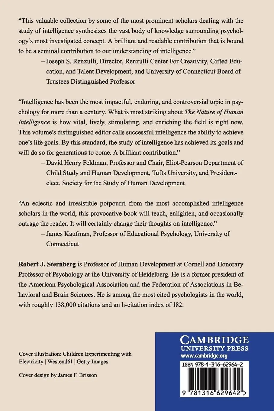 Rückseite: 9781316629642 | The Nature of Human Intelligence | Robert J. Sternberg | Taschenbuch