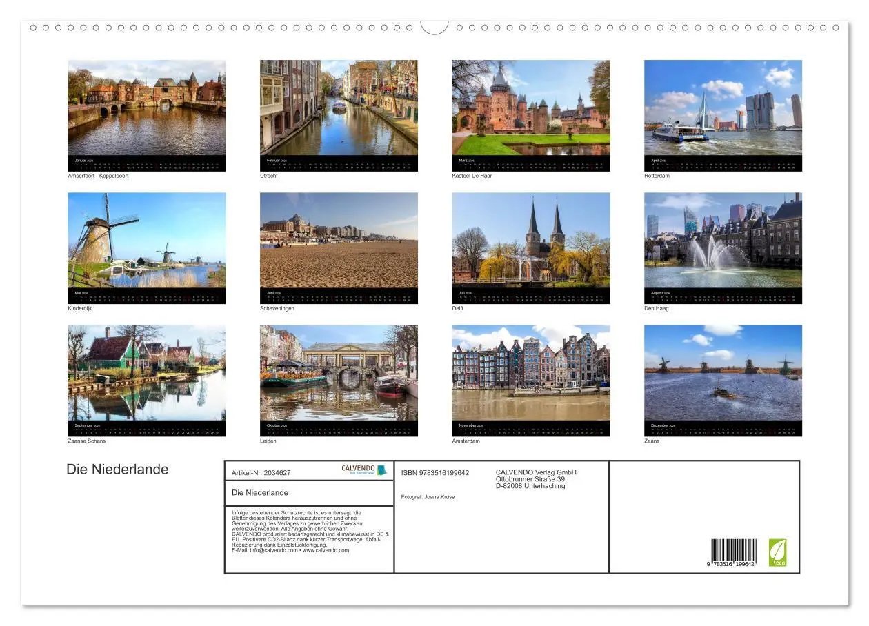 Bild: 9783516199642 | Die Niederlande (Wandkalender 2026 DIN A2 quer), CALVENDO...