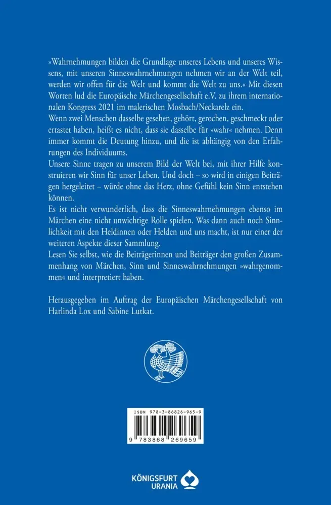 Cover: 9783868269642 | Wahr-Nehmung - Märchen, Sinn und Sinn | Europäische | Buch | 250 S.