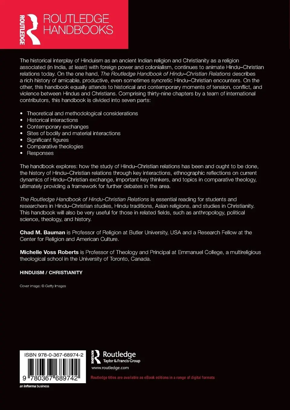 Rückseite: 9780367689742 | The Routledge Handbook of Hindu-Christian Relations | Bauman (u. a.)