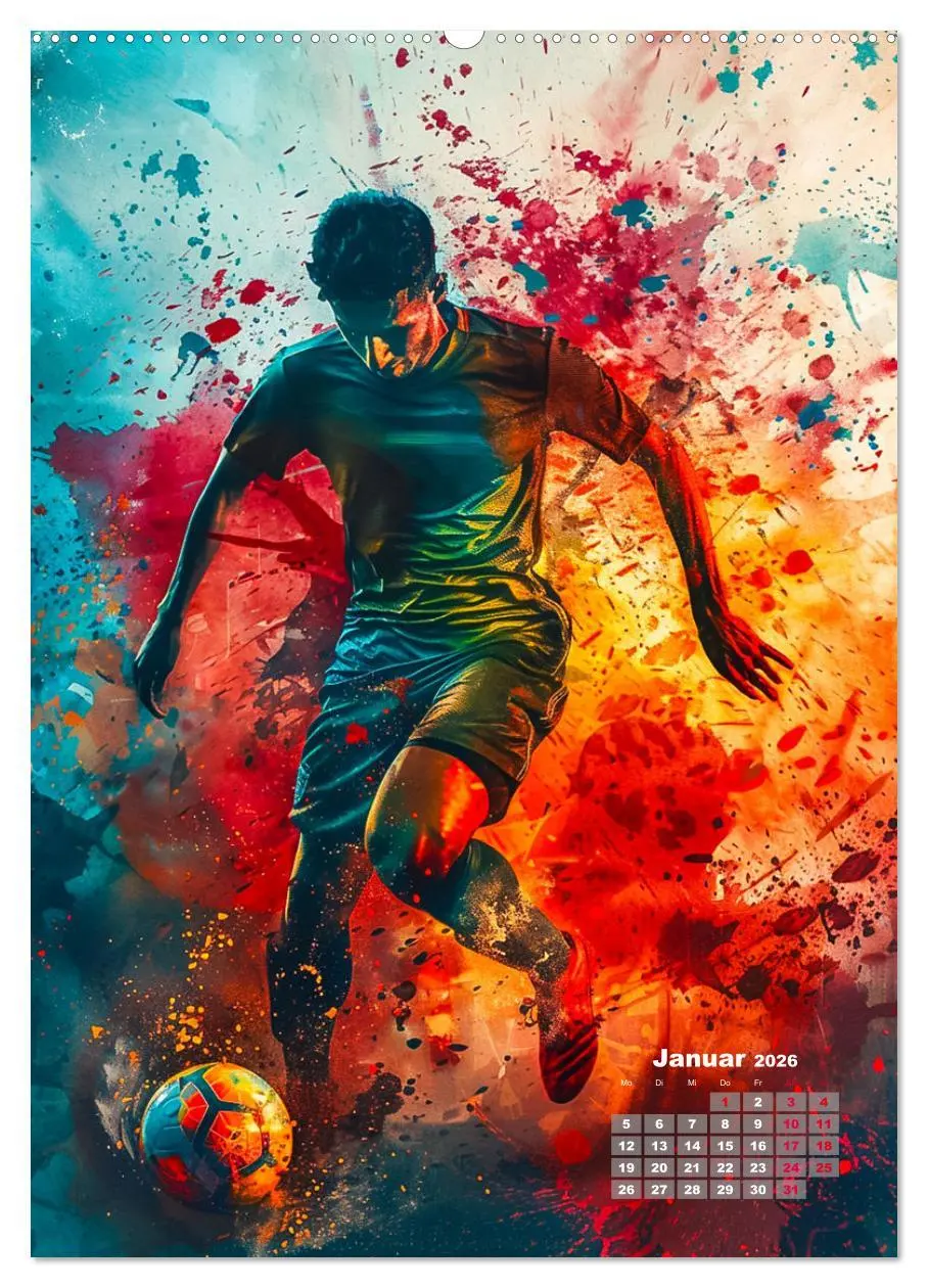 Bild: 9783516259742 | Fussball - Spieler in Action (Wandkalender 2026 DIN A2 hoch),...