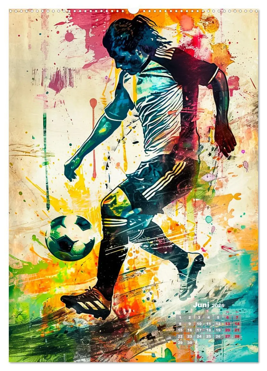 Bild: 9783516259742 | Fussball - Spieler in Action (Wandkalender 2026 DIN A2 hoch),...