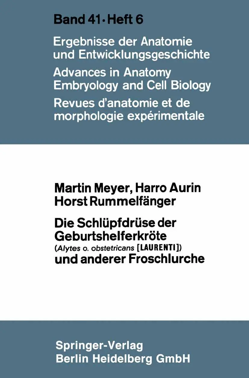 Cover: 9783662239742 | Die Schlüpfdrüse der Geburtshelferkröte (Alytes o. obstetricans...
