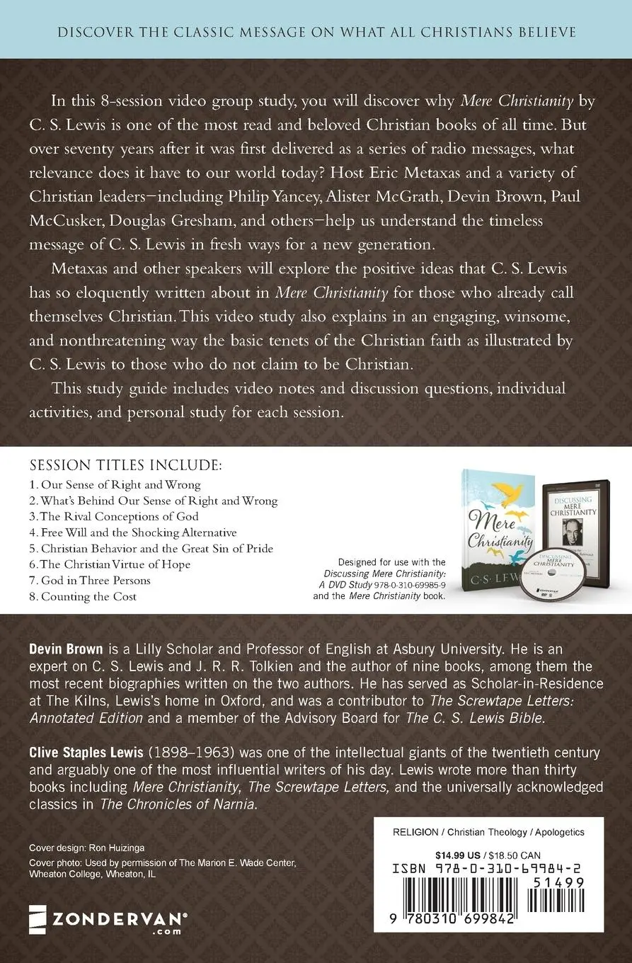 Rückseite: 9780310699842 | Discussing Mere Christianity Study Guide | Devin Brown | Taschenbuch