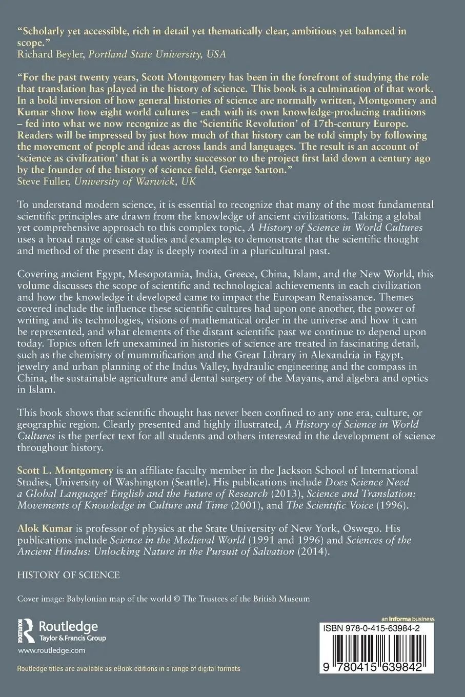 Rückseite: 9780415639842 | A History of Science in World Cultures | Voices of Knowledge | Buch