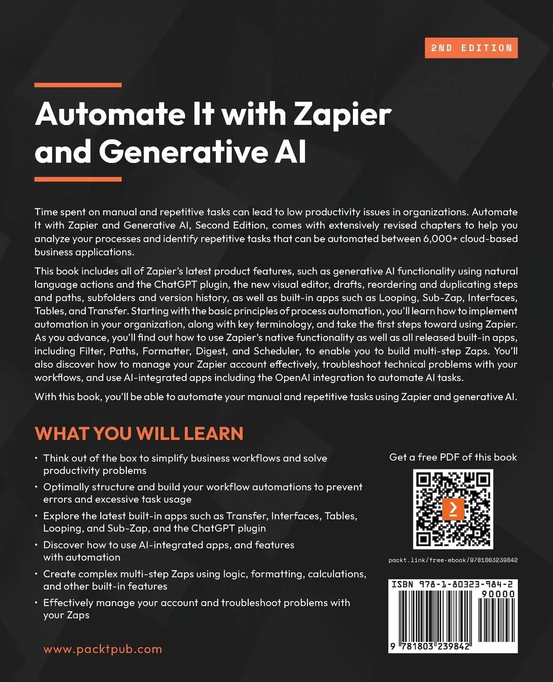 Rückseite: 9781803239842 | Automate It with Zapier and Generative AI - Second Edition | Goss