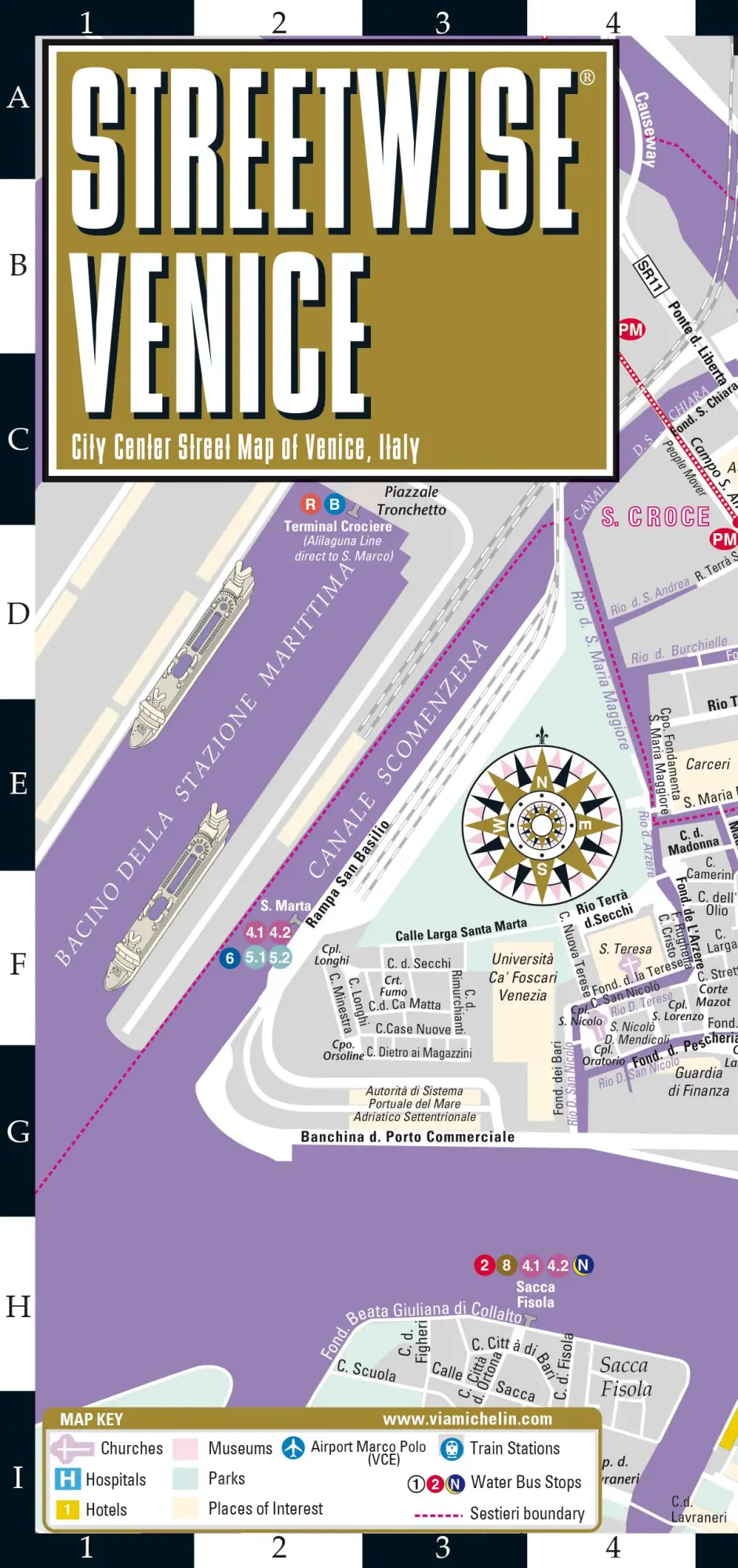 Cover: 9782067259942 | Streetwise Venice Map - Laminated City Center Street Map of Venice,...