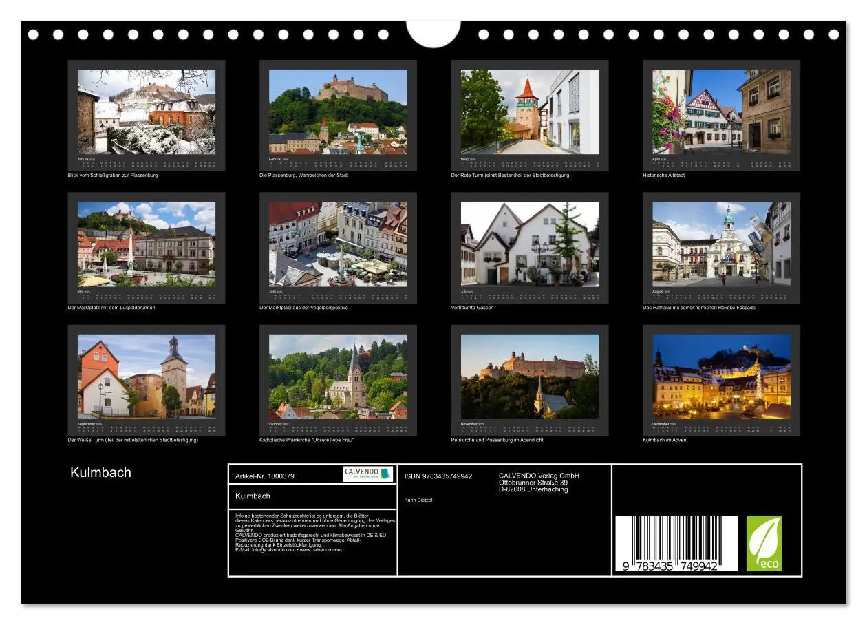 Bild: 9783435749942 | Kulmbach (Wandkalender 2025 DIN A4 quer), CALVENDO Monatskalender
