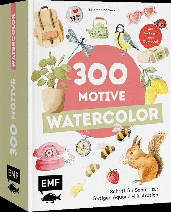 Cover: 9783745929942 | 300 Motive - Watercolor | Mildred Böhnlein | Taschenbuch | 320 S.
