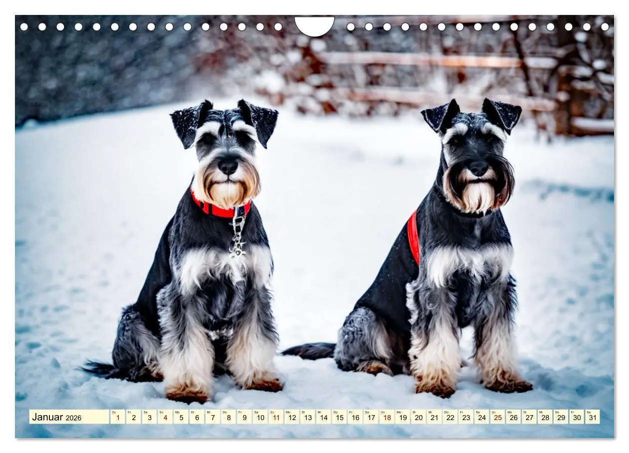 Bild: 9783457330043 | Schnauzer - vielseitige Allrounder (Wandkalender 2026 DIN A4 quer),...