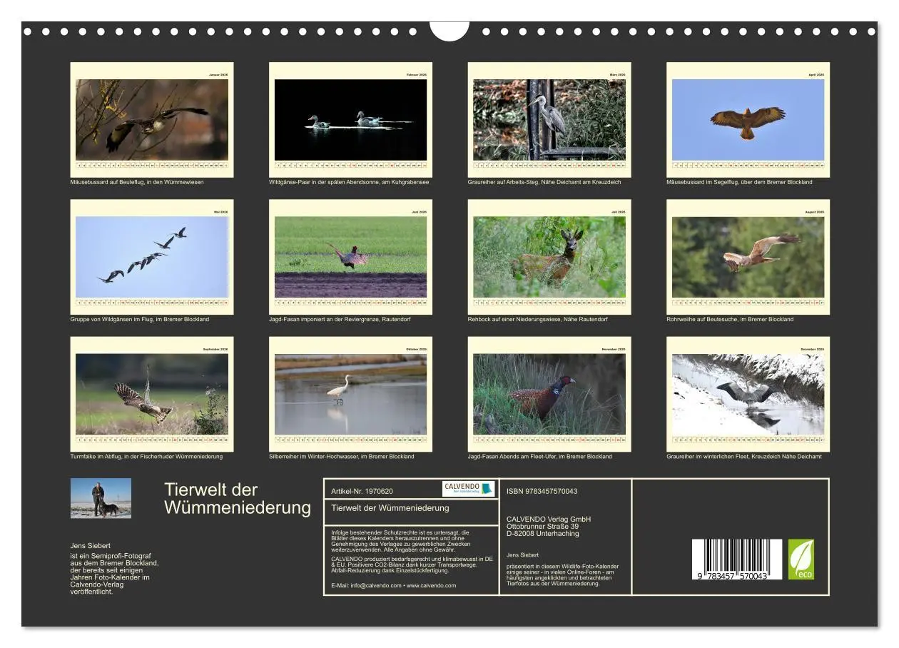 Bild: 9783457570043 | Tierwelt der Wümmeniederung (Wandkalender 2026 DIN A3 quer),...