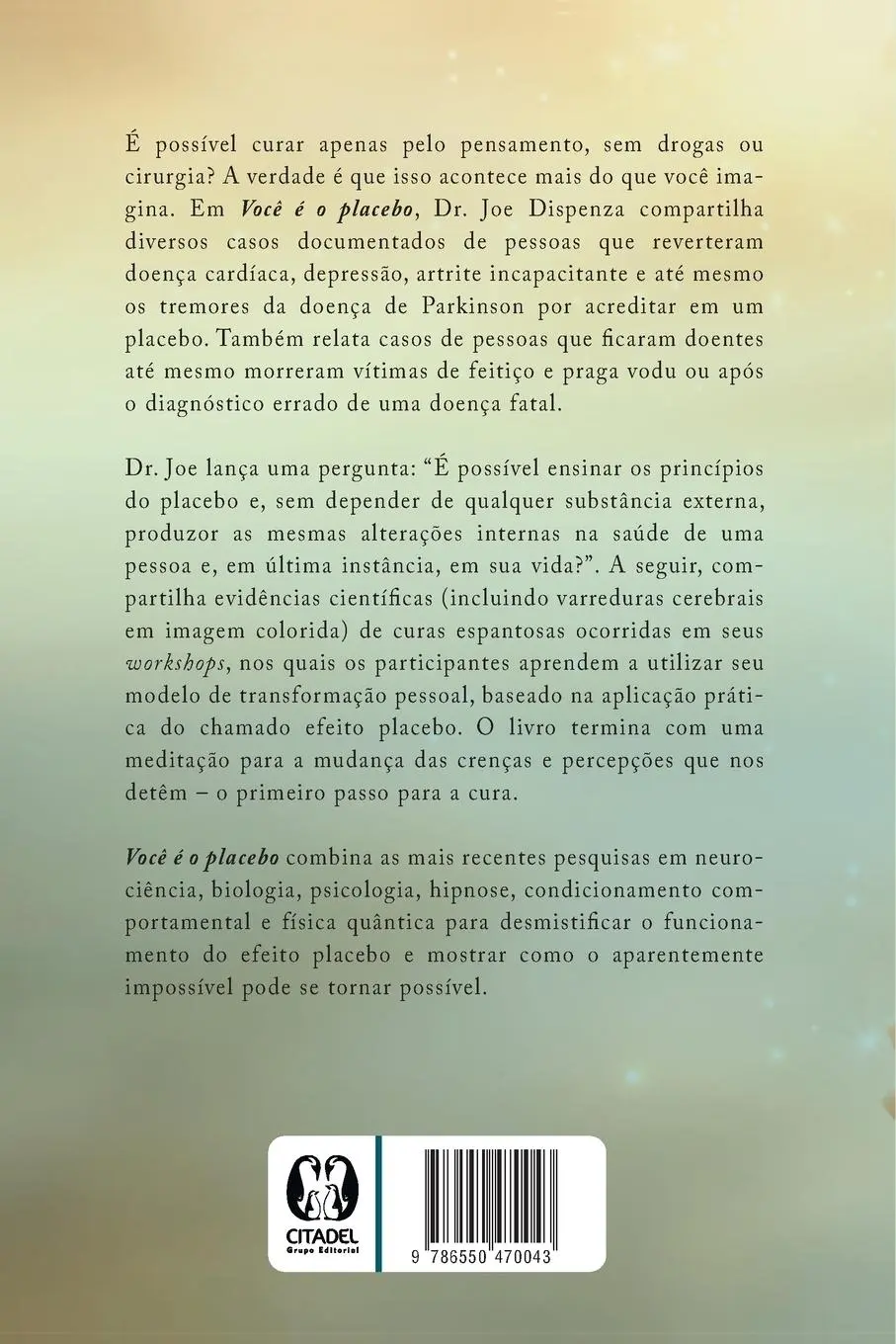 Rückseite: 9786550470043 | Você é o placebo | Joe Dispenza | Taschenbuch | Paperback | 2020