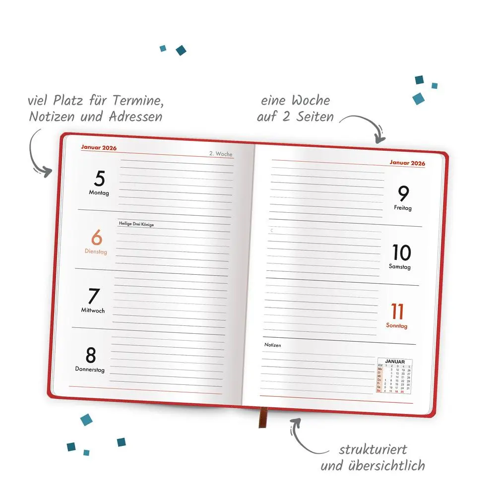 Bild: 4251901510143 | Trötsch Taschenkalender A6 Soft Touch Herzchen 2026 | KG | Kalender