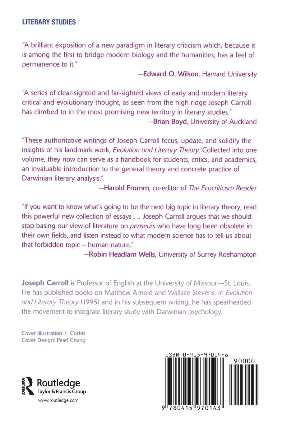 Rückseite: 9780415970143 | Literary Darwinism | Evolution, Human Nature, and Literature | Carroll