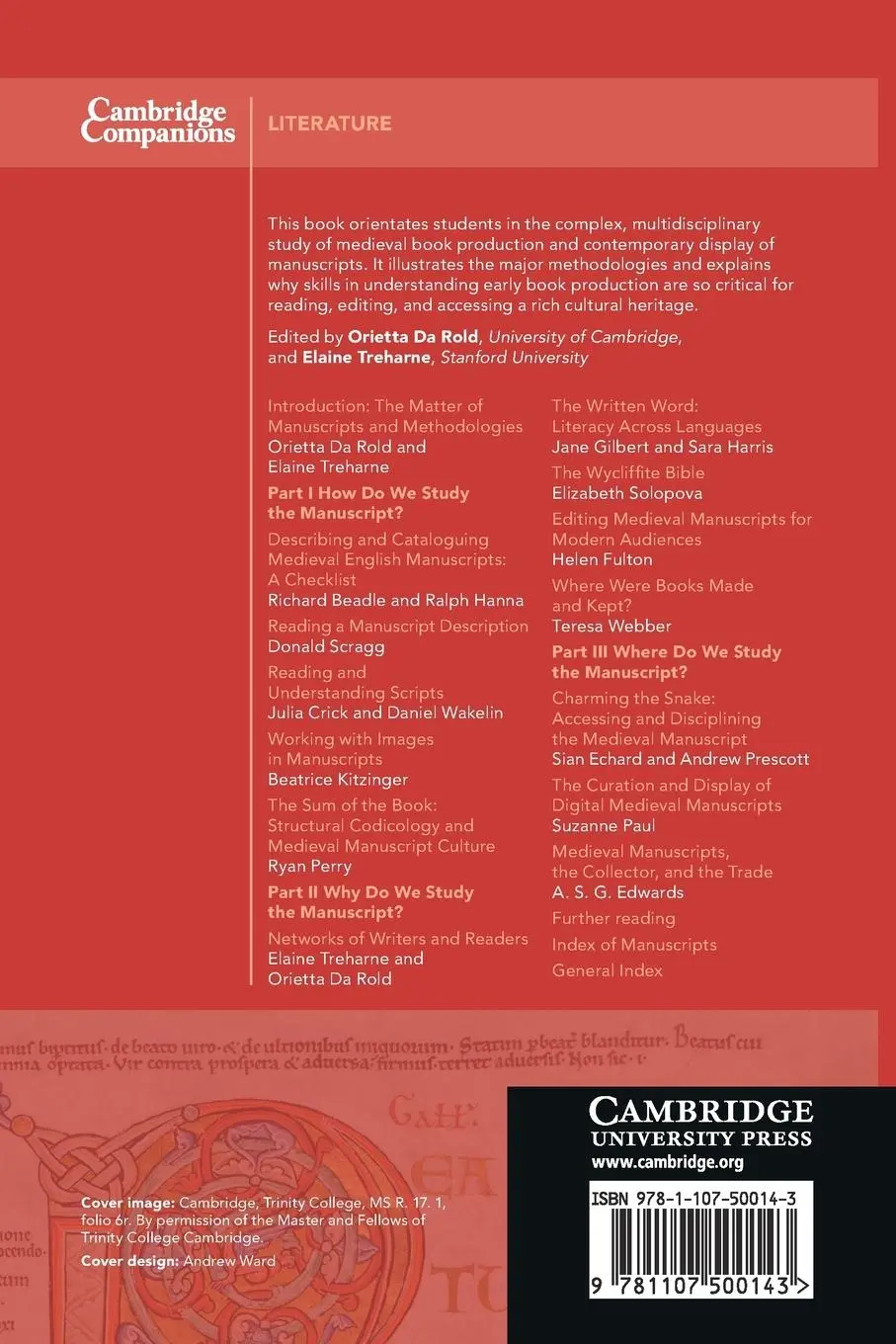 Rückseite: 9781107500143 | The Cambridge Companion to Medieval British Manuscripts | Rold (u. a.)