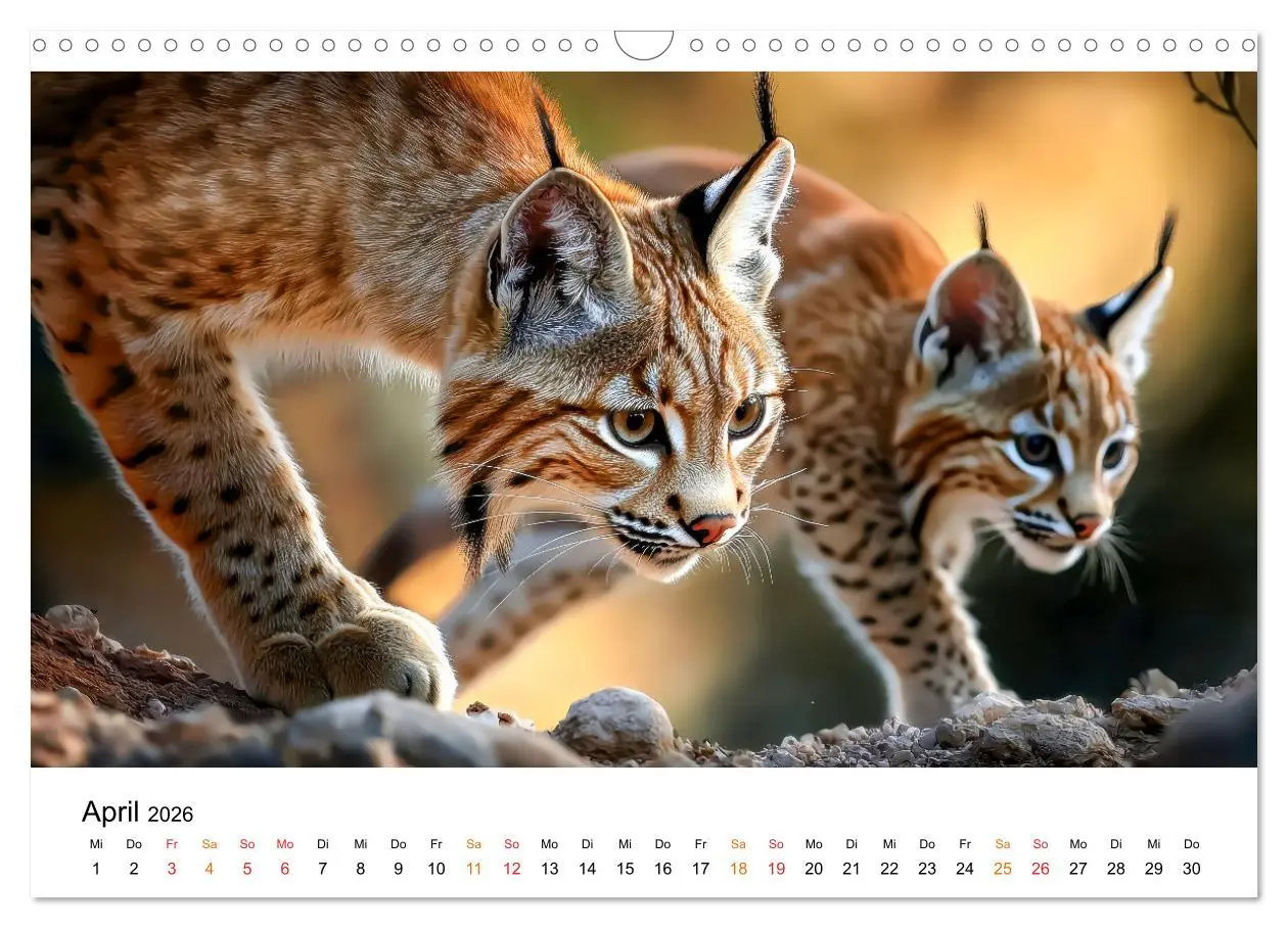 Bild: 9783457250143 | Luchse - die Stimme der Wildnis (Wandkalender 2026 DIN A3 quer),...