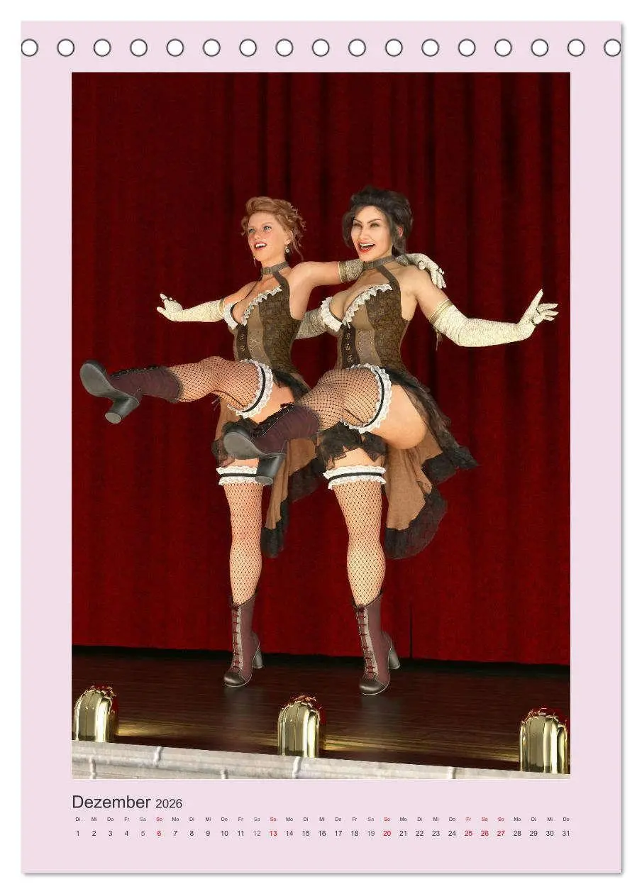 Bild: 9783516340143 | Pin Up Tänzerinnen (Tischkalender 2026 DIN A5 hoch), CALVENDO...