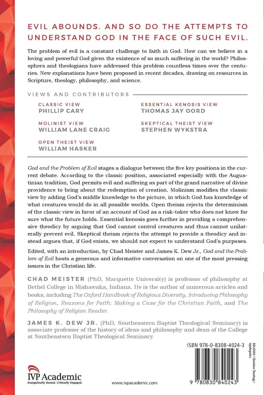 Rückseite: 9780830840243 | God and the Problem of Evil | Five Views | Chad Meister (u. a.) | Buch