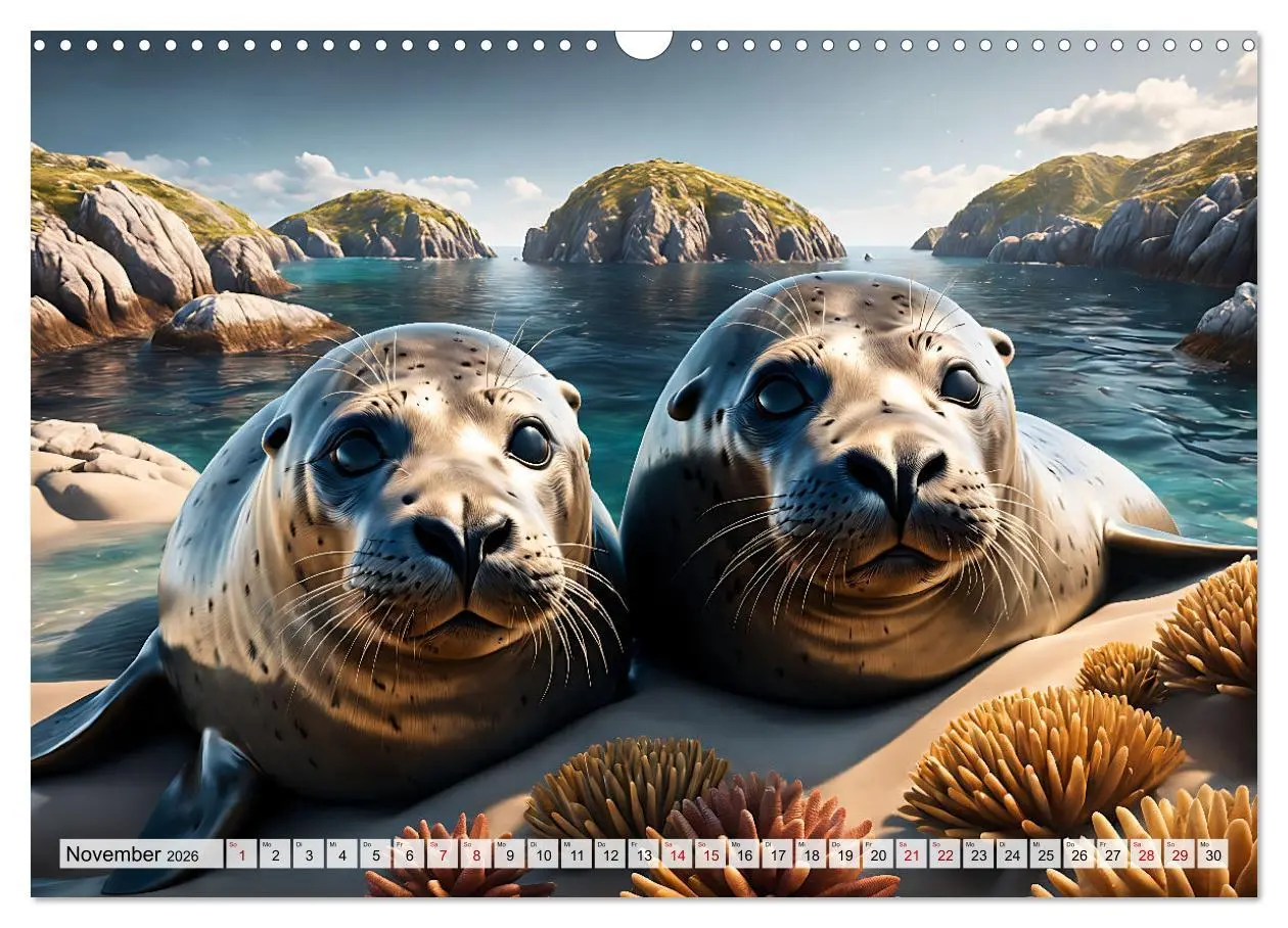 Bild: 9783457480243 | Freche Seehunde (Wandkalender 2026 DIN A3 quer), CALVENDO...