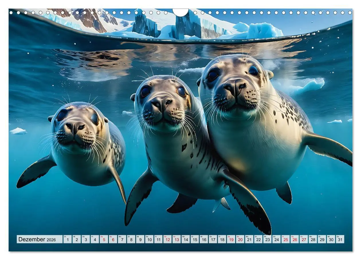 Bild: 9783457480243 | Freche Seehunde (Wandkalender 2026 DIN A3 quer), CALVENDO...