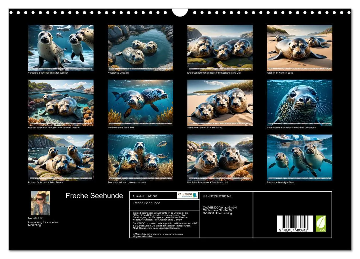 Bild: 9783457480243 | Freche Seehunde (Wandkalender 2026 DIN A3 quer), CALVENDO...