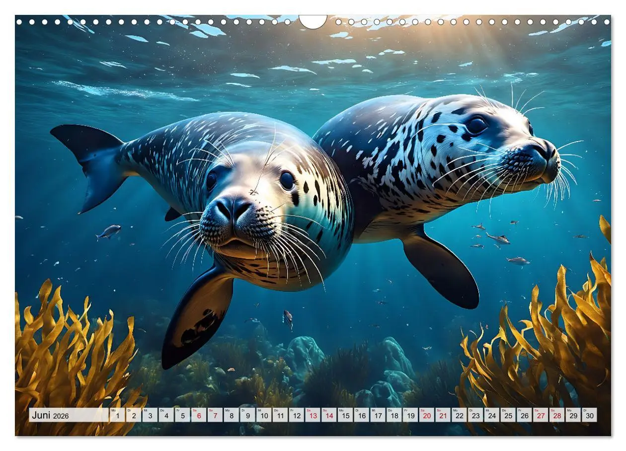 Bild: 9783457480243 | Freche Seehunde (Wandkalender 2026 DIN A3 quer), CALVENDO...