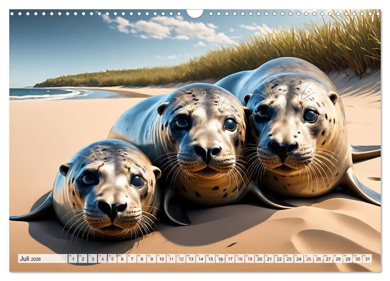 Bild: 9783457480243 | Freche Seehunde (Wandkalender 2026 DIN A3 quer), CALVENDO...