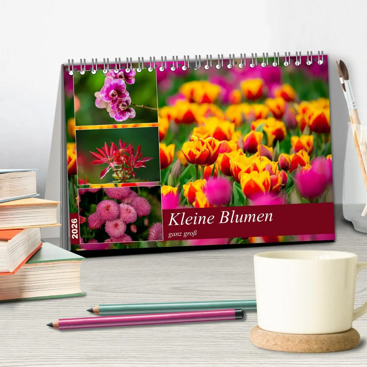 Bild: 9783457790243 | Kleine Blumen ganz groß (Tischkalender 2026 DIN A5 quer), CALVENDO...